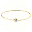 Bracelete de prata esterlina 925 com pedra de moissanite redonda de 0.5ct ao centro, estilo clássico e acabamento espelhado de alto brilho, da coleção Zéllora®.

