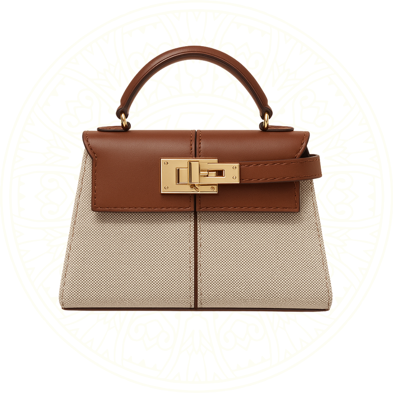 Bolsa Trésalle Zéllora em formato trapezoidal com alça superior, estilo minimalista e acabamento em couro sintético de luxo.
