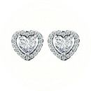 Brinco em formato de coração com zircônia clara cravejada em prata esterlina 925 – Brinco Seshat Zéllora®, joia feminina vintage de luxo.

