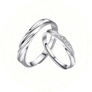 Par de Alianças de Namoro Zéllora® em Prata Esterlina 925