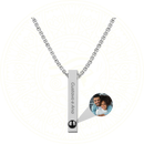 colar com pingente personalizado com foto e frase, em aço inoxidável