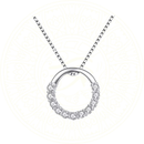 Colar de Pingente Lúmina em Prata Esterlina 925 com Zircônia - Colar feminino elegante com corrente de caixa, disponível em 3 tamanhos