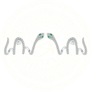 Brinco White Mamba em forma de cobra com zircônias verdes, feito em prata esterlina 925, screw back, Zéllora®.