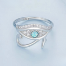 Anel Hórus em Prata 925 Esterlina com Zircônias e Cristal Opala – Zéllora®