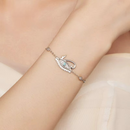 Pulseira Ajustável Hórus em Prata 925 Esterlina com Zircônias e Cristal Opala – Zéllora®