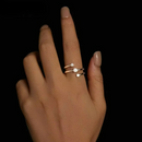 Anel Ajustável em Prata 925 Esterlina com Moissanites – Ísis Zéllora®