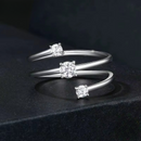 Anel Ajustável em Prata 925 Esterlina com Moissanites – Ísis Zéllora®