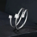 Anel Ajustável em Prata 925 Esterlina com Moissanites – Ísis Zéllora®