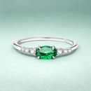 Anel em Prata Esterlina 925 e Zircônia Verde – Emerald Zéllora®