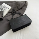 Bolsa Tiracolo Feminina Textura Croco Preta – Noctelle Zéllora®