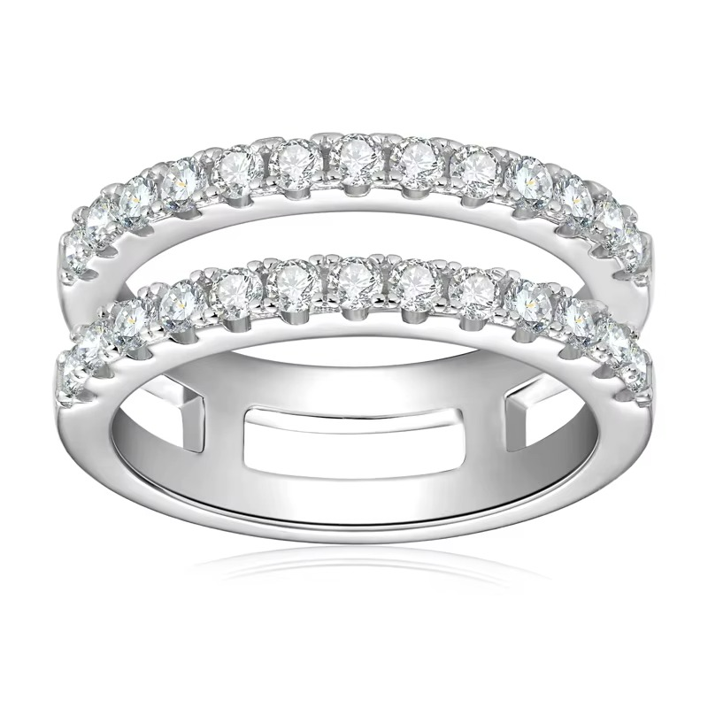 Anel Sethi em Prata Esterlina 925 e Moissanites Zéllora® Banho de Ouro Opcional