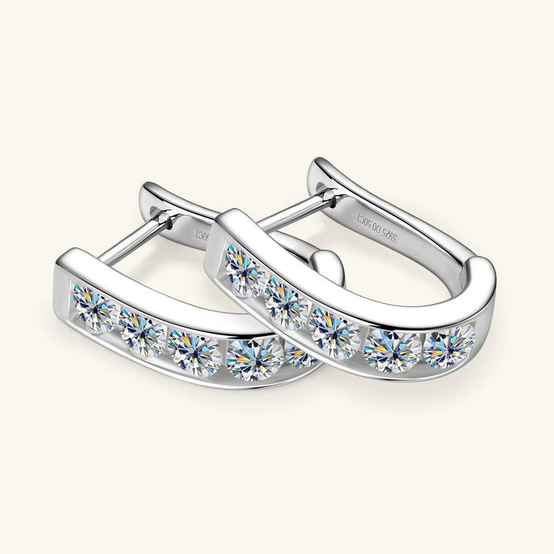 Brinco Argola Selket em Prata Esterlina 925 e Moissanites Zéllora® Banho de Ouro Opcional
