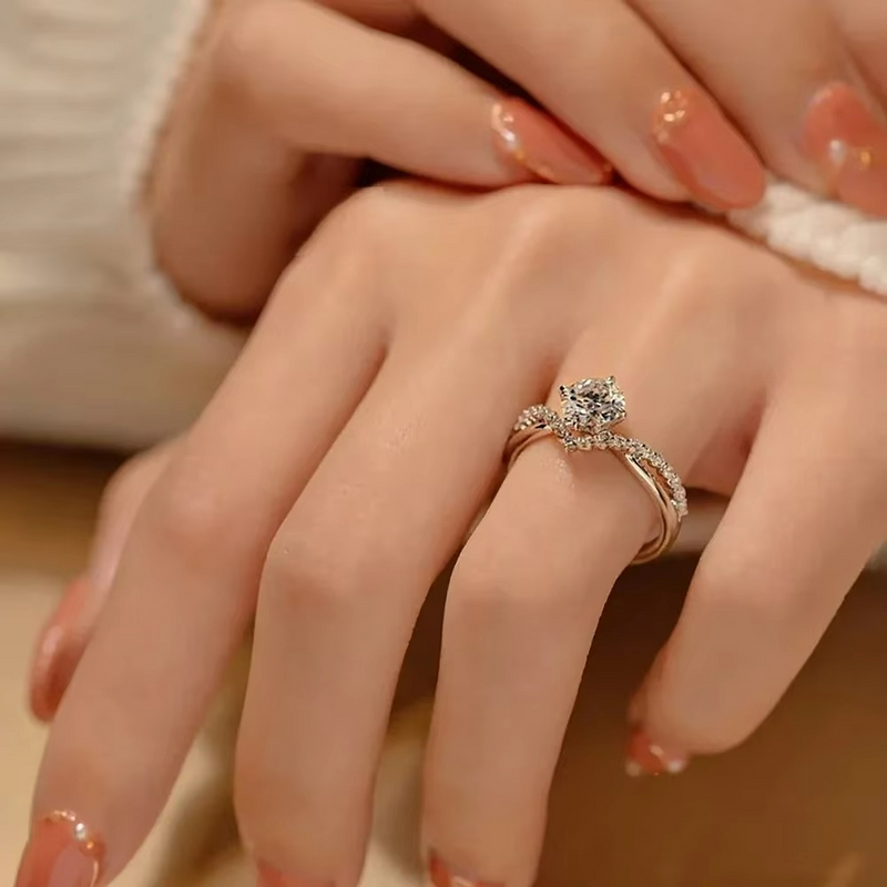Anel de Noivado Ysoria em Prata Esterlina 925 e Moissanite Zéllora®