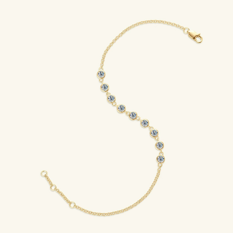 Pulseira em Prata 925 Esterlina com Moissanites – Kaelis Zéllora®