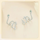 Brinco Cobra em Prata 925 Esterlina com Zircônias – White Mamba Zéllora®