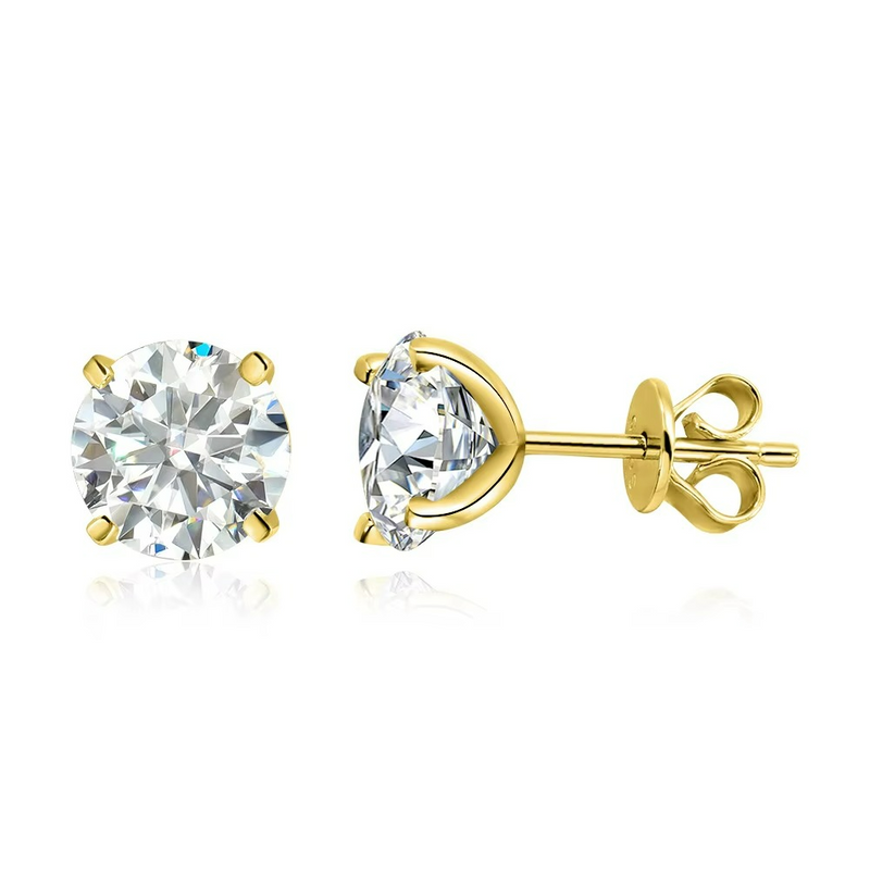 Brinco em Prata 925 Esterlina Banhada a Ouro com Moissanite – Auralis Zéllora®