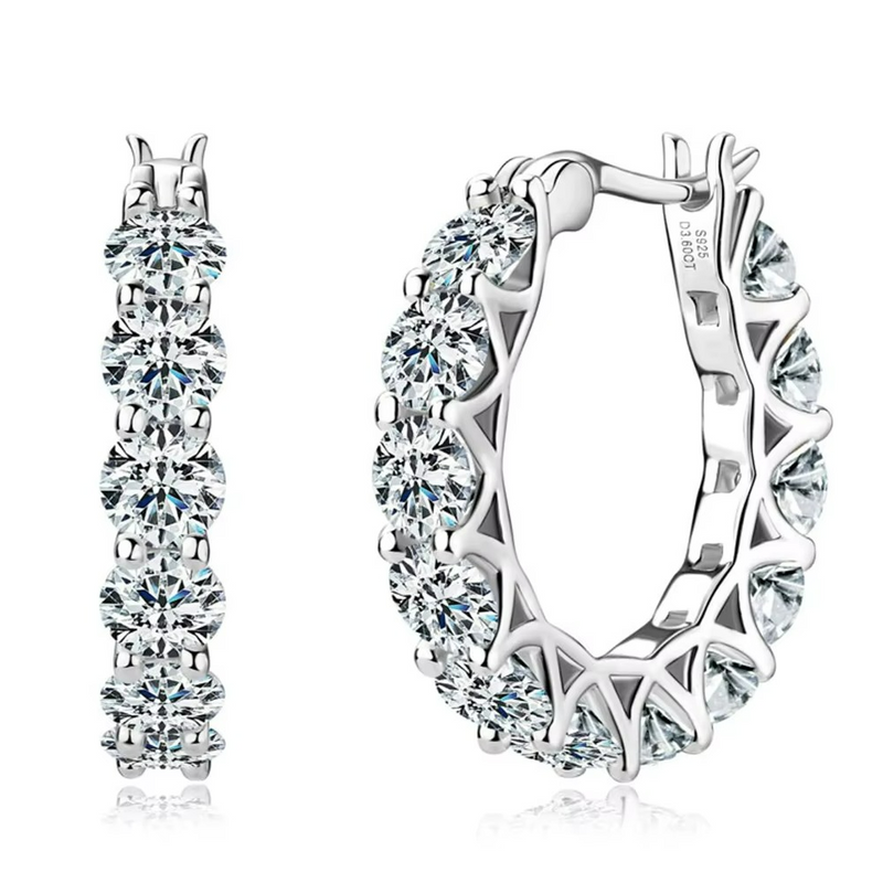 Brinco em Prata 925 Esterlina Banhada a Ouro com Moissanites – Aurora Zéllora®