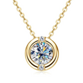 Colar em Prata 925 Esterlina Banhada a Ouro com Moissanite – Aurielle Zéllora®