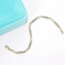 Pulseira em Prata 925 Esterlina Banhada a Ouro com Moissanite – Mirabelle Zéllora®