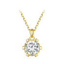 Colar em Prata 925 Esterlina Banhada a Ouro com Moissanite – Celeste Zéllora®