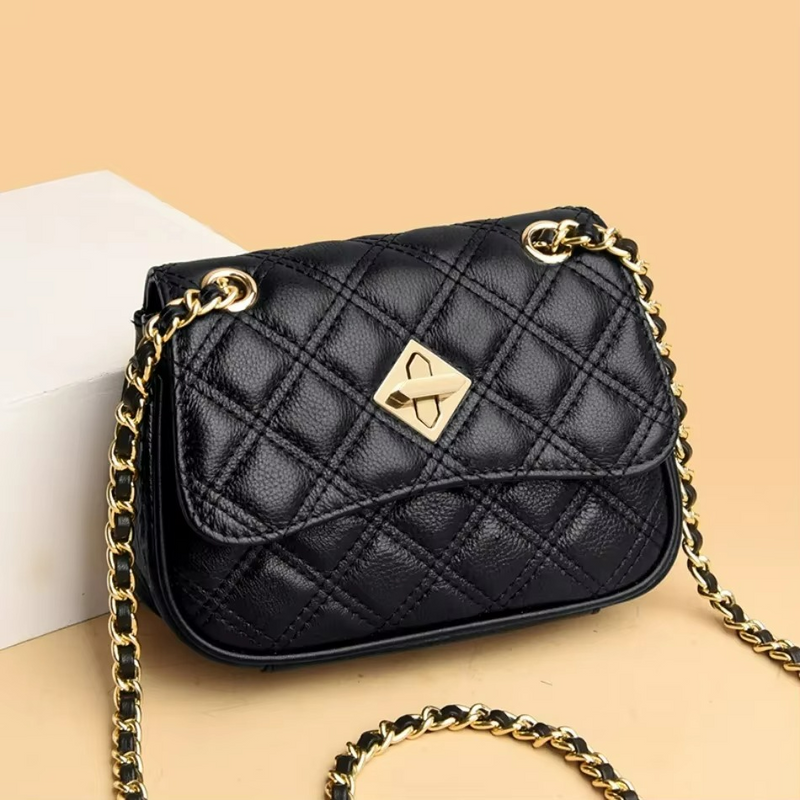 Bolsa Tiracolo Matelassê em Couro Genuíno – Geneviève Zéllora®
