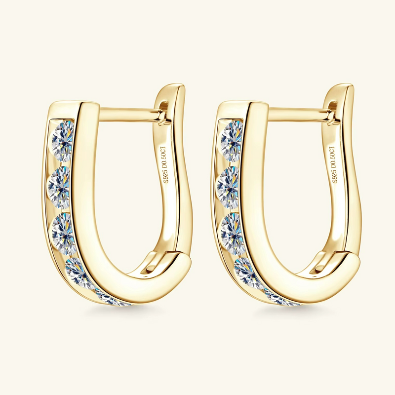 Brinco Argola Selket em Prata Esterlina 925 e Moissanites Zéllora® Banho de Ouro Opcional