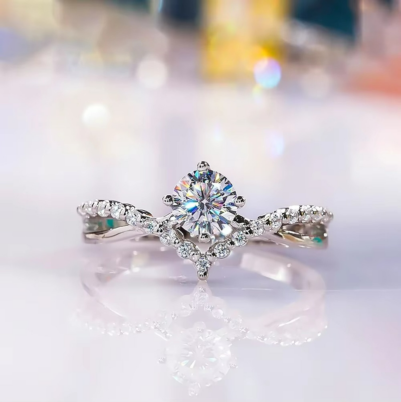 Anel de Noivado Ysoria em Prata Esterlina 925 e Moissanite Zéllora®