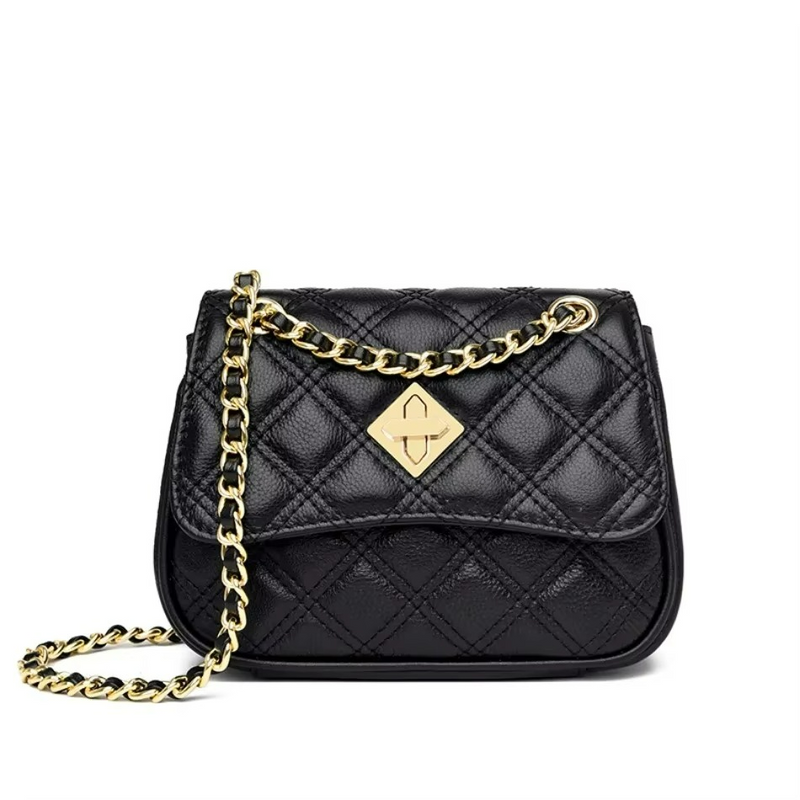 Bolsa Tiracolo Matelassê em Couro Genuíno – Geneviève Zéllora®