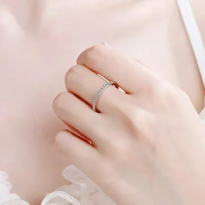 Anel em Prata 925 Esterlina com Moissanites – Mehet Zéllora®