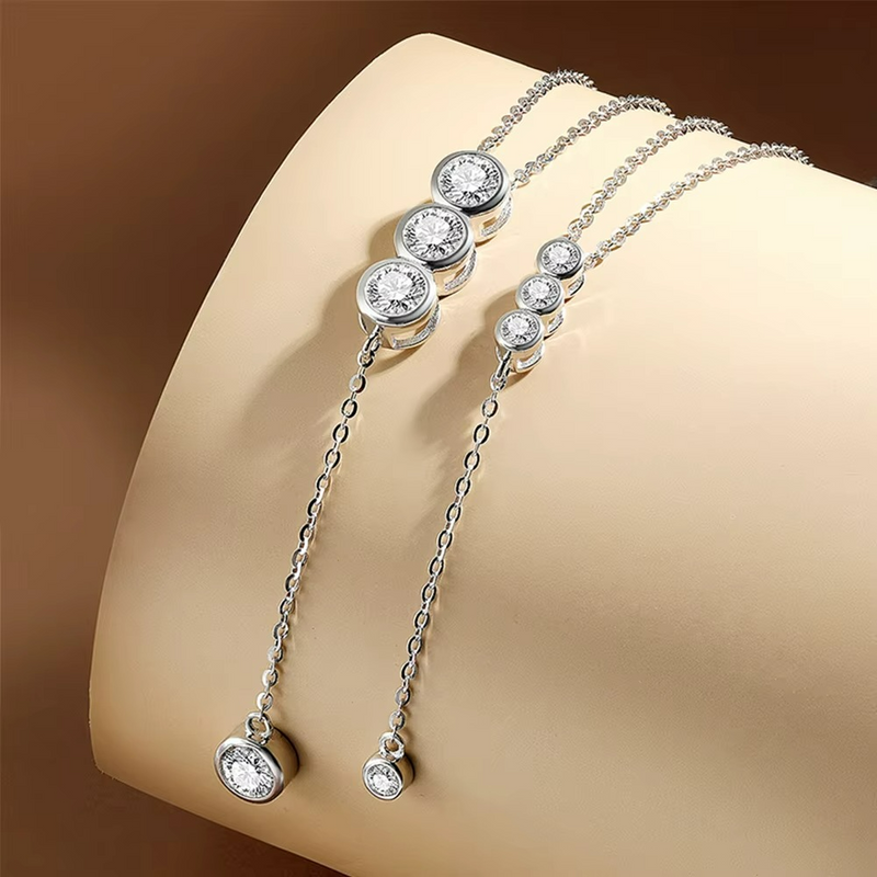 Colar em Prata 925 Esterlina com Moissanites – Trésor de Nuit Zéllora®