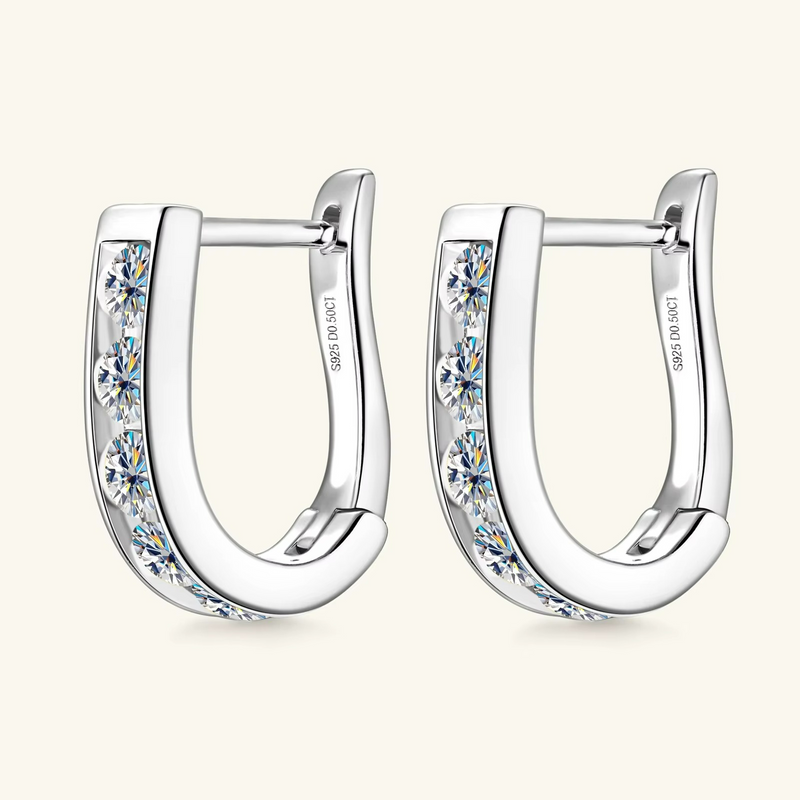 Brinco Argola Selket em Prata Esterlina 925 e Moissanites Zéllora® Banho de Ouro Opcional