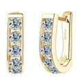 Brinco Argola Selket em Prata Esterlina 925 e Moissanites Zéllora® Banho de Ouro Opcional
