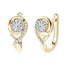 Brinco em Prata 925 Esterlina Banhada a Ouro com Moissanites – Rhea Zéllora®