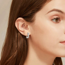 Brinco de Argola em Prata 925 Esterlina Banhada a Ouro com Moissanites – Selket Zéllora®