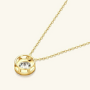 Colar em Prata 925 Esterlina Banhada a Ouro com Moissanite – Aurielle Zéllora®