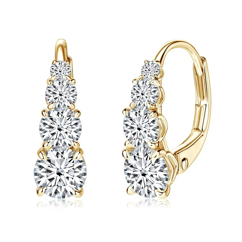 Brinco Asteria em Prata Esterlina 925 e Moissanites Zéllora® Banho de Ouro Branco ou Amarelo