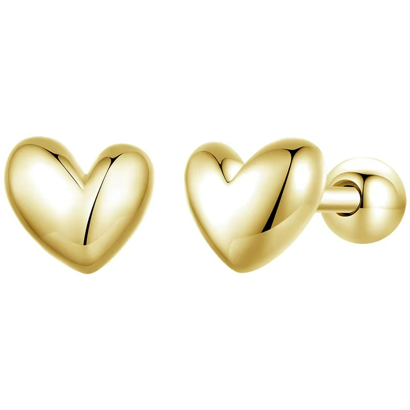 Brinco Platinum Heart em Prata Esterlina 925 Zéllora® Banho de Ouro Opcional