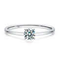 Anel de Noivado Kaya em Prata Esterlina 925 e Moissanite Zéllora® Banho de Ouro Opcional