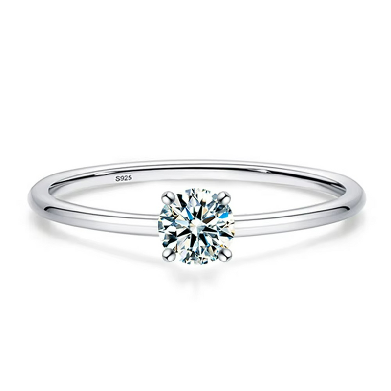 Anel de Noivado Kaya em Prata Esterlina 925 e Moissanite Zéllora® Banho de Ouro Opcional