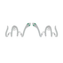 Brinco Cobra em Prata 925 Esterlina com Zircônias – White Mamba Zéllora®