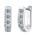 Brinco Argola Selket em Prata Esterlina 925 e Moissanites Zéllora® Banho de Ouro Opcional