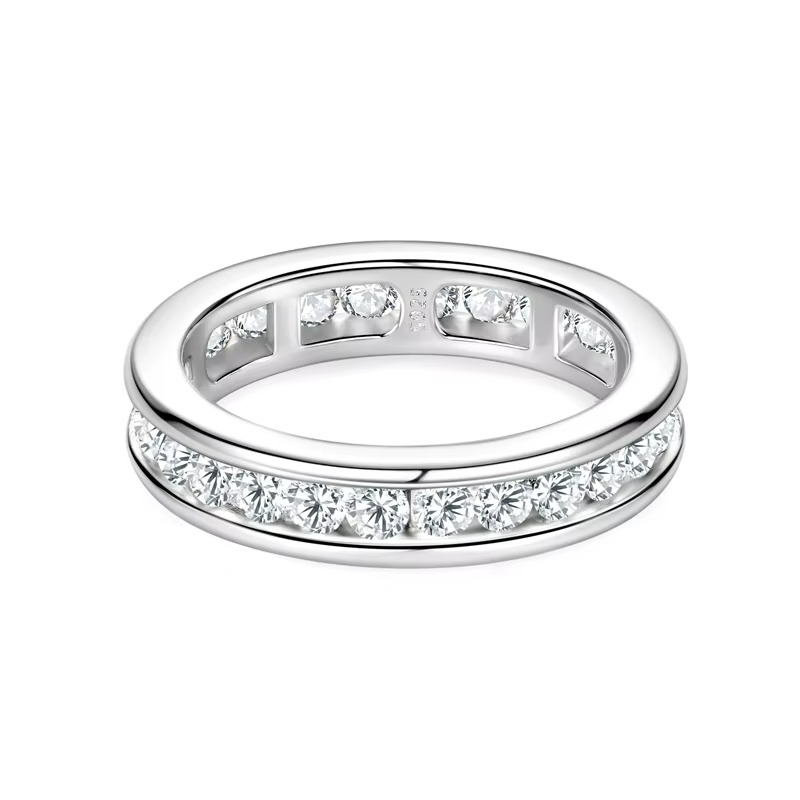 Anel Kesi em Prata Esterlina 925 e Moissanites Zéllora® Banho de Ouro Opcional