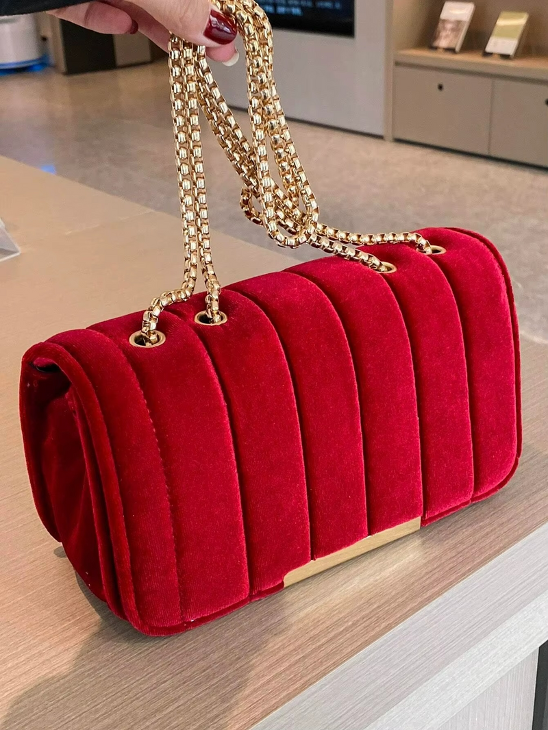 Bolsa Tiracolo Feminina em Veludo Sintético Premium – Ravènne Zéllora