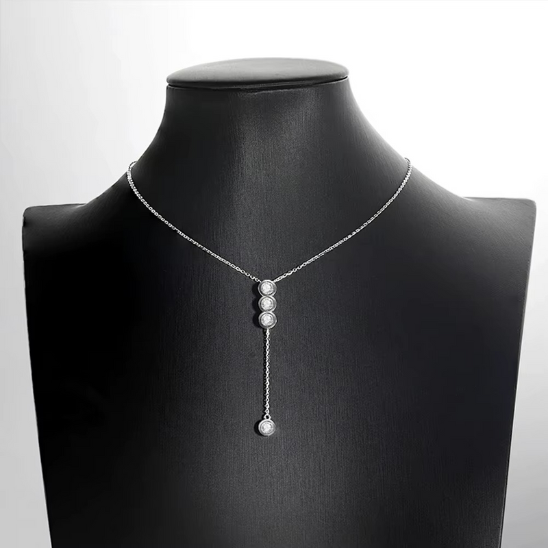 Colar em Prata 925 Esterlina com Moissanites – Trésor de Nuit Zéllora®