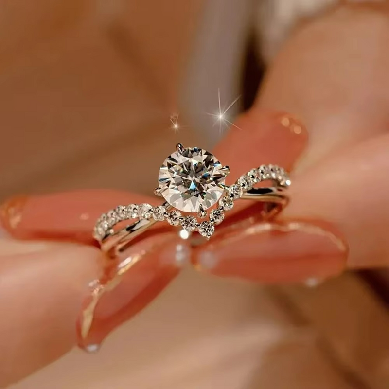 Anel de Noivado Ysoria em Prata Esterlina 925 e Moissanite Zéllora®