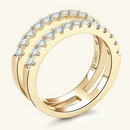 Anel de Noivado em Prata 925 Esterlina Banhada a Ouro com Moissanites – Sethi Zéllora®