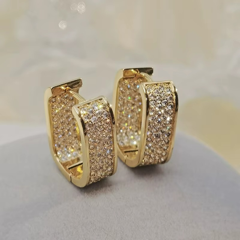 Brinco em Prata 925 Esterlina Banhada a Ouro com Moissanites – Khepri Zéllora®