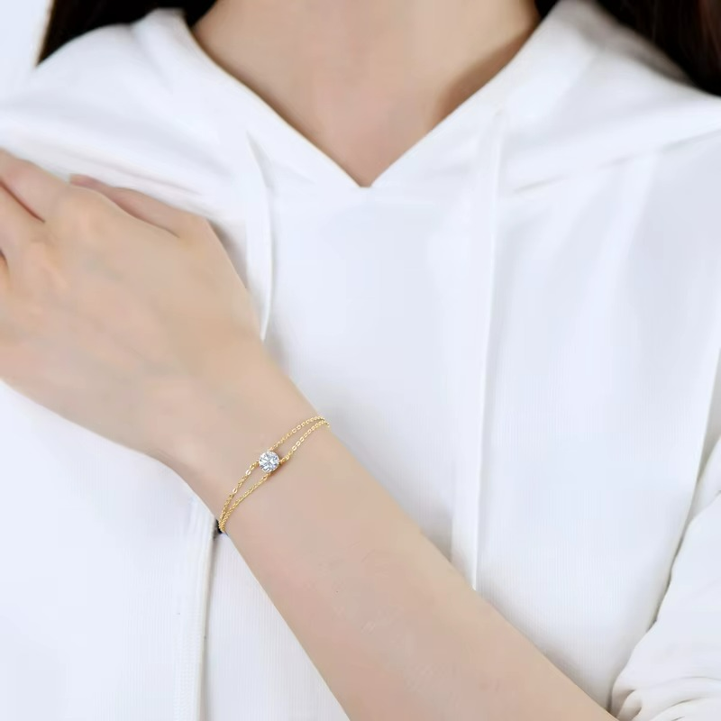 Pulseira Océane em Prata Esterlina 925 e Moissanite Zéllora® Banho de Ouro Opcional