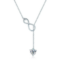 Colar Infinity em Prata Esterlina 925 e Moissanite Zéllora® Banho de Ouro Opcional