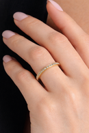 Anel em Ouro 24K Aparador de Aliança Cravejado de Zircônia – Zéllora®